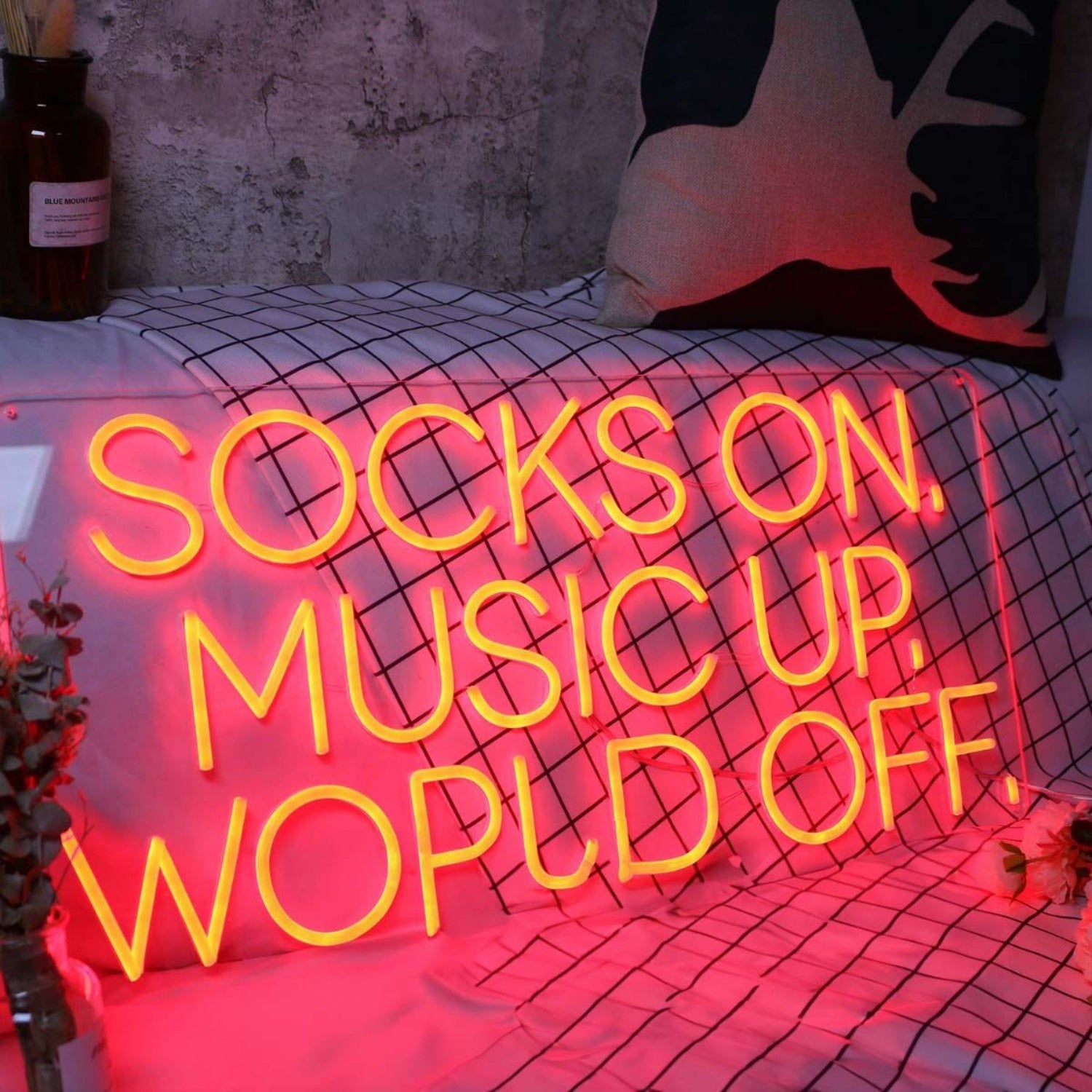 Socks On Music Up World Off Red Neon Sign For Relaxation | Shineneon