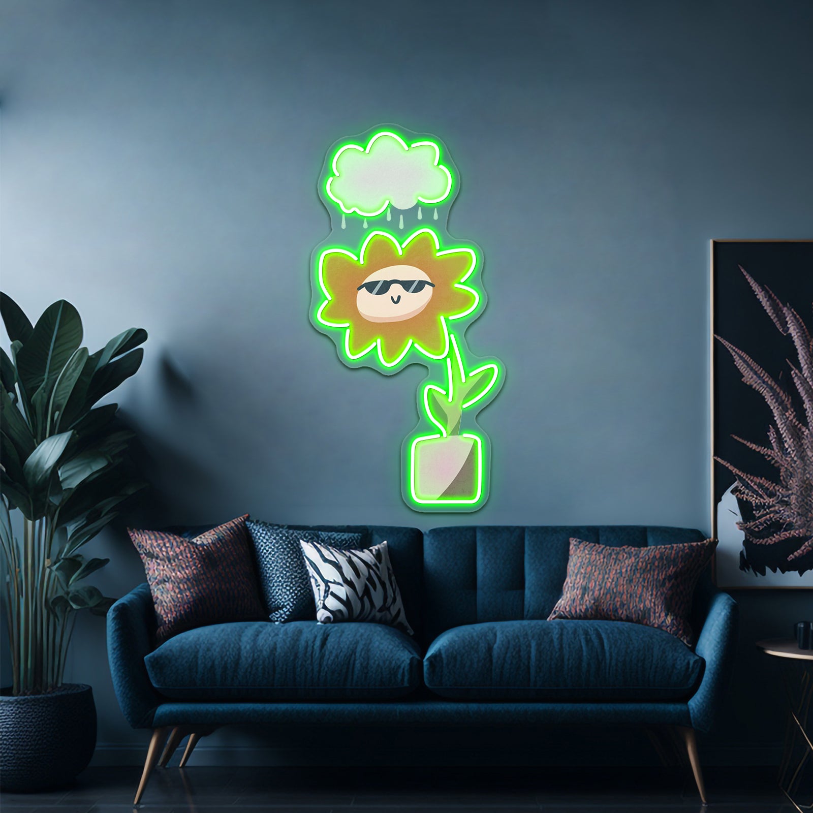 Sometimes Sad Always Rad Flower Mental Health Artwork Custom Led Signs | Shineneon