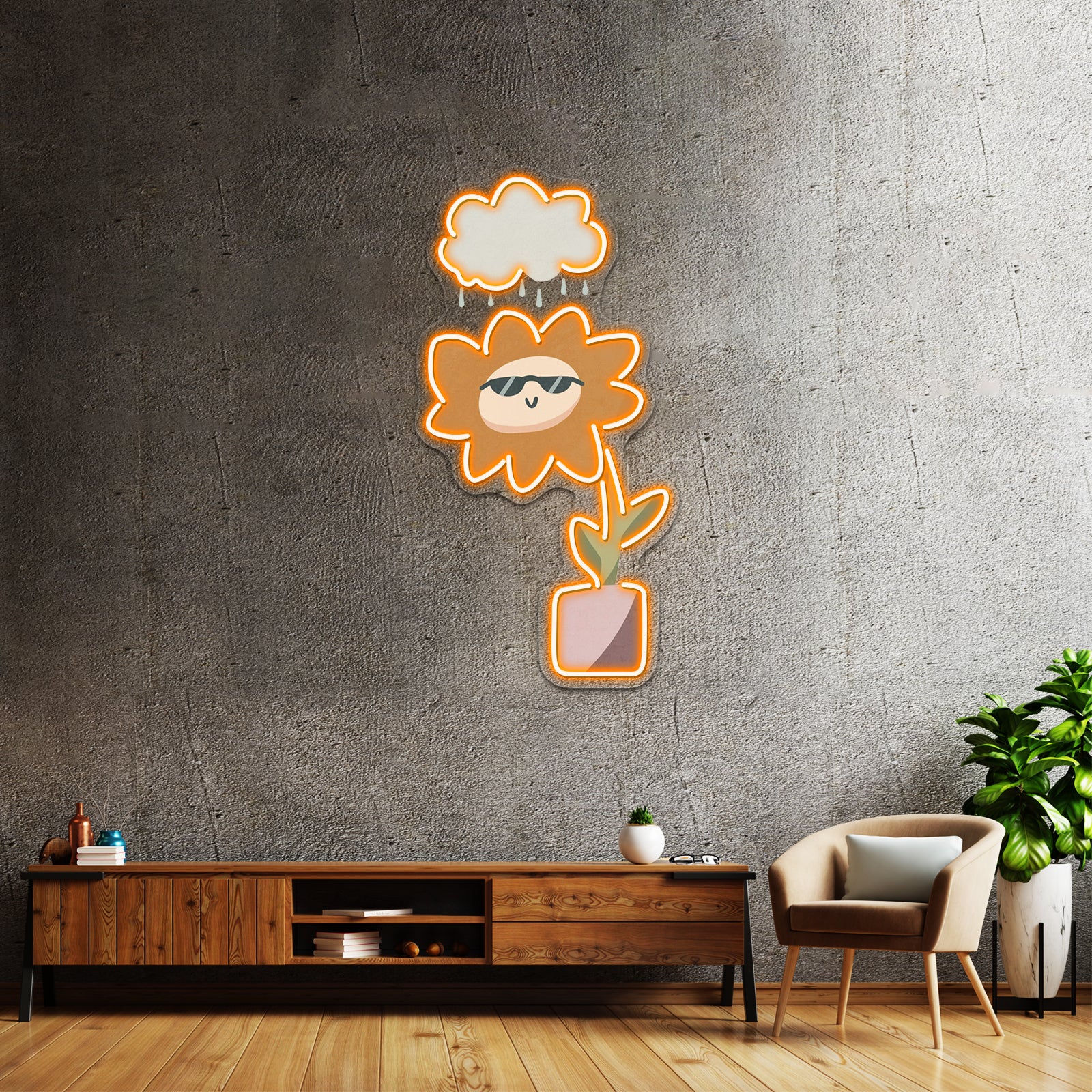 Sometimes Sad Always Rad Flower Mental Health Artwork Custom Led Signs | Shineneon