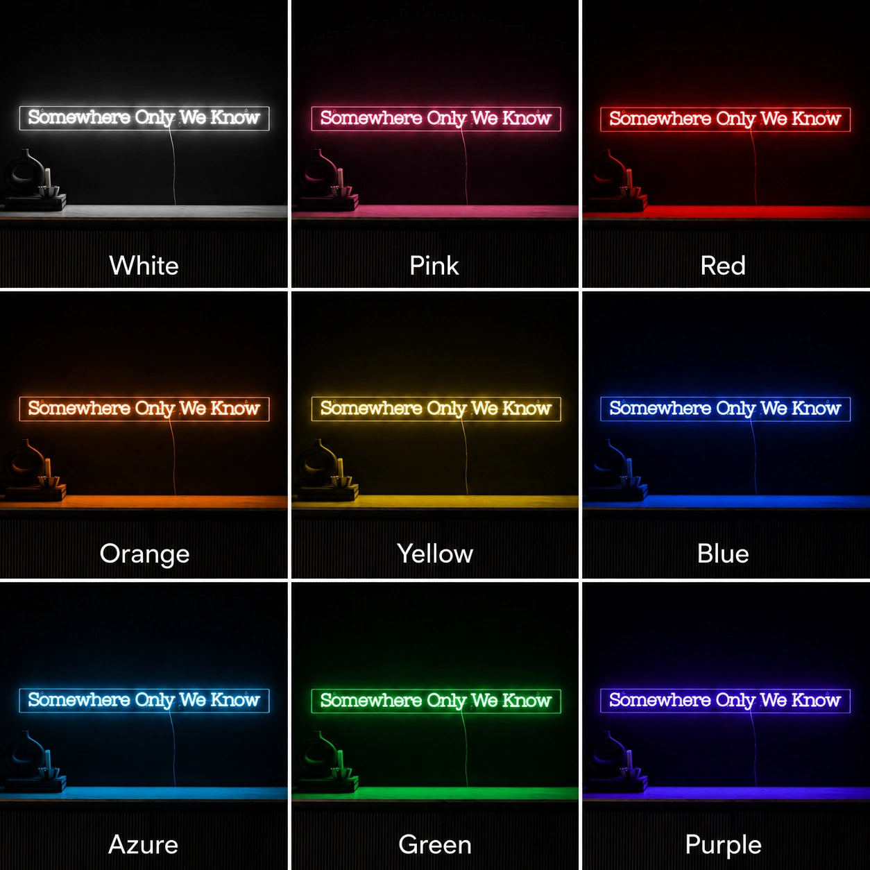 Somewhere Only Neon Sign LED Neon Sign color grid