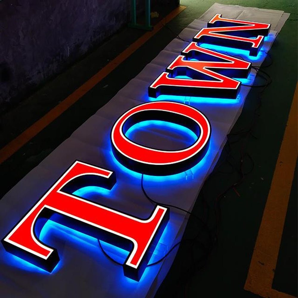 Somke Town 3D Front And Back Lit Letters Metal Led Sign - Shineneon