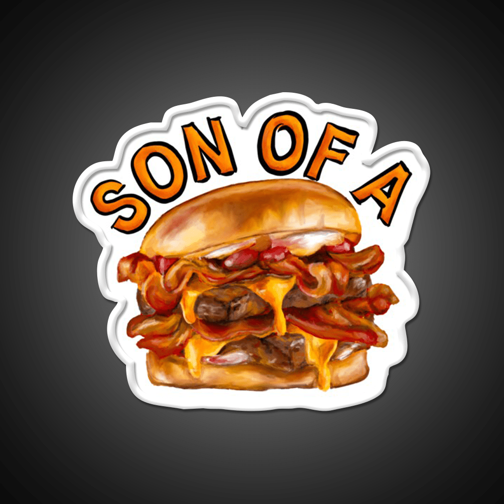 Son Of A Baconator Fast Food Led Neon Sign For Burger Place Rgb Color - Shineneon