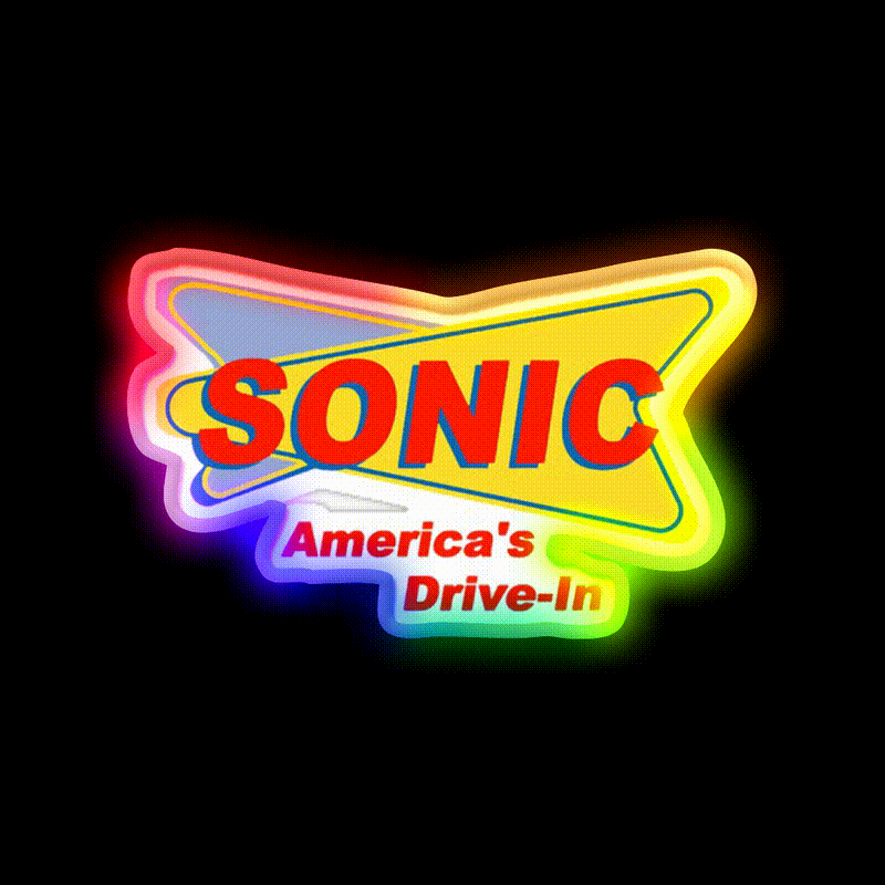 Sonic Americas Drive Fast Food Led Neon Sign For Burger Place Rgb Color