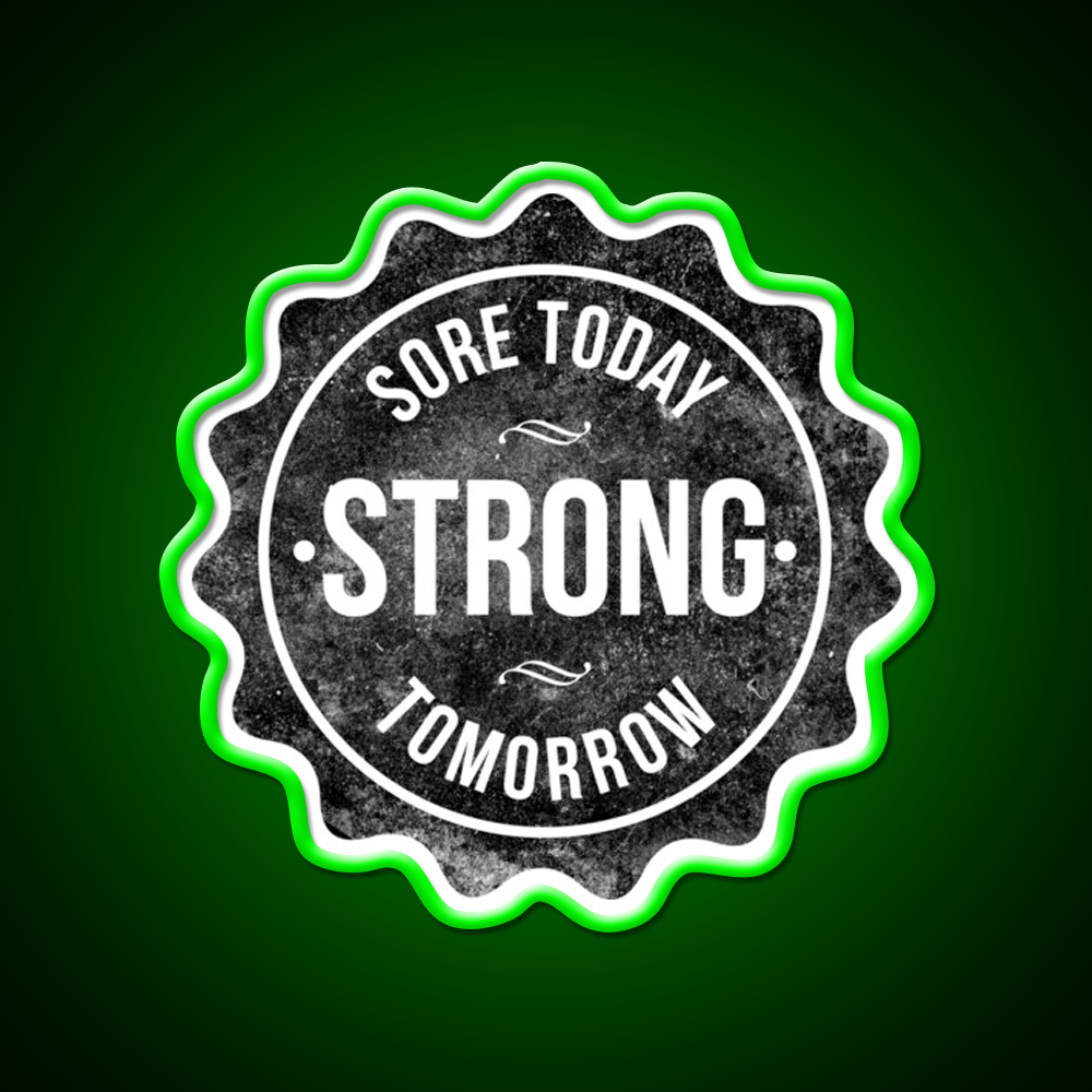 Sore Today Strong Tomorrow Gym Fitness Led Neon Sign Gym Room Sign Rgb Color
