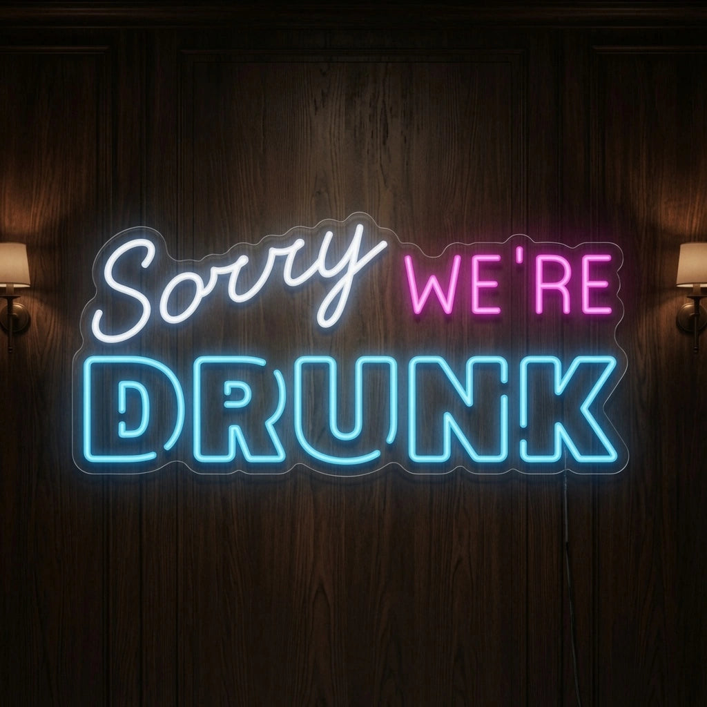 Sorry We're Drunk LED Neon Sign - 01 Original Product Image
