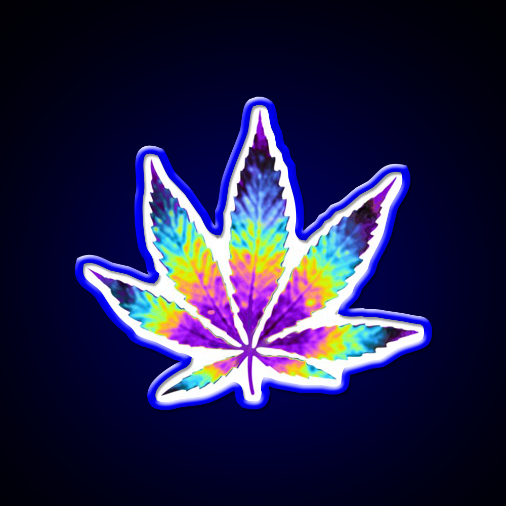 Sour Diesel Holo Leaf Hemp Inspired Green Leaf Led Neon Sign Rgb Color - LED neon sign view 5