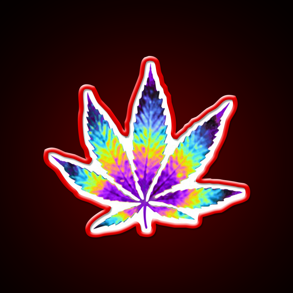 Sour Diesel Holo Leaf Hemp Inspired Green Leaf Led Neon Sign Rgb Color - LED neon sign view 10