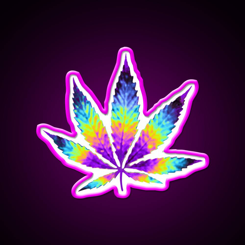 Sour Diesel Holo Leaf Hemp Inspired Green Leaf Led Neon Sign Rgb Color - Shineneon
