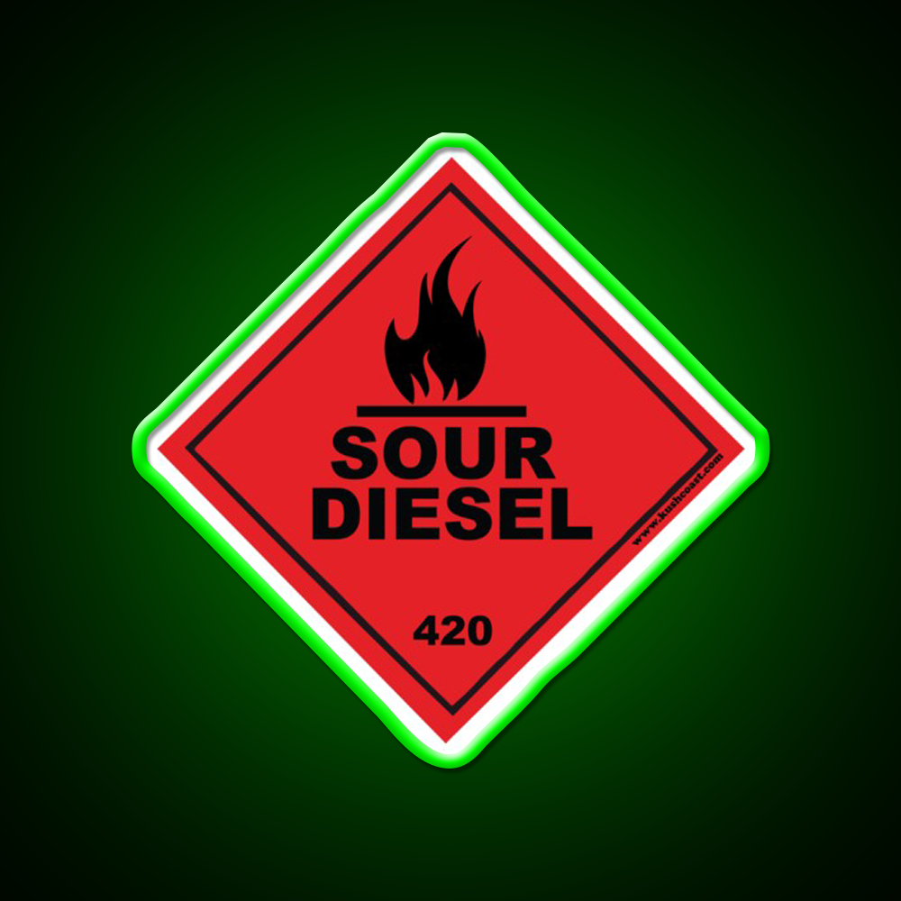 Sour Diesel Strain Art Hemp Inspired Green Leaf Led Neon Sign Rgb Color - LED neon sign view 8