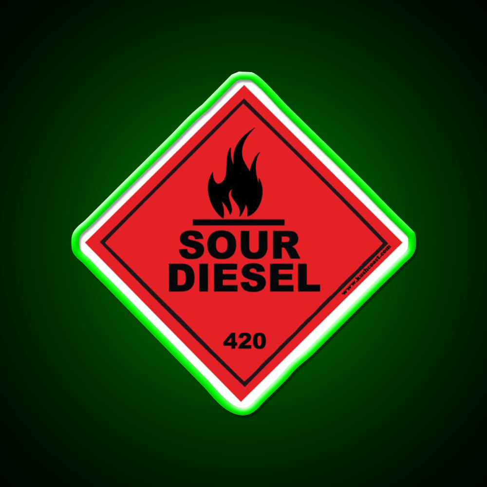 Sour Diesel Strain Art Hemp Inspired Green Leaf Led Neon Sign Rgb Color - Shineneon