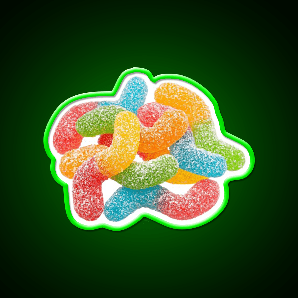 Sour Gummy Worms Snack Food Led Neon Sign Rgb Color - Shineneon