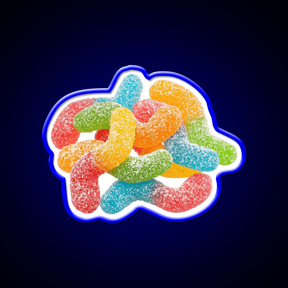 Sour Gummy Worms Snack Food Led Neon Sign Rgb Color - Shineneon