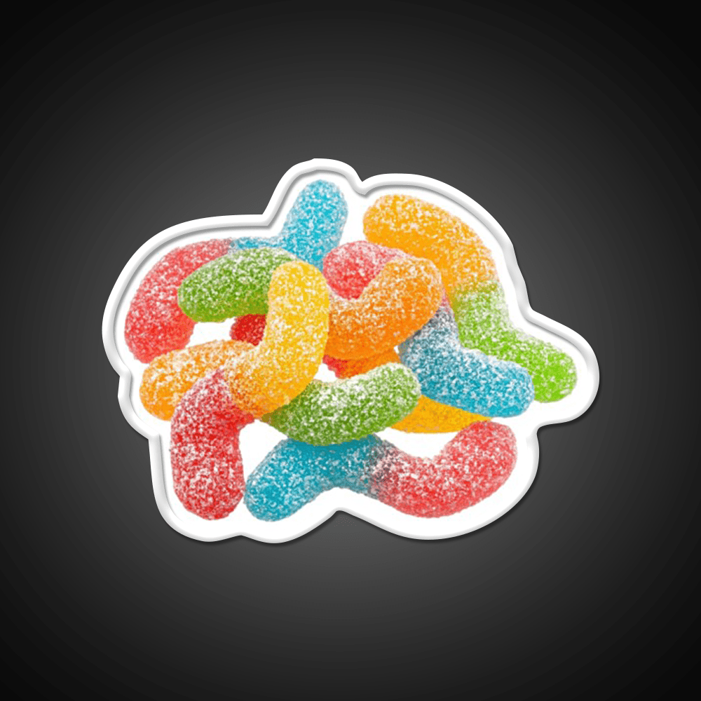 Sour Gummy Worms Snack Food Led Neon Sign Rgb Color - Shineneon