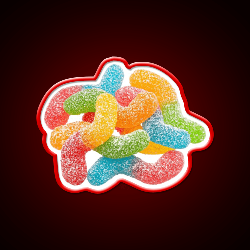 Sour Gummy Worms Snack Food Led Neon Sign Rgb Color - Shineneon