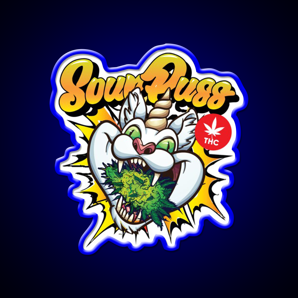 Sour Puss Packs Hemp Inspired Green Leaf Led Neon Sign Rgb Color - LED neon sign view 5