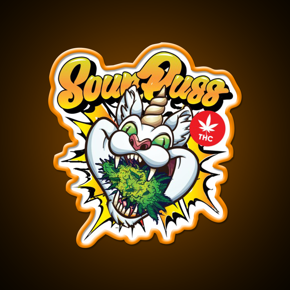 Sour Puss Packs Hemp Inspired Green Leaf Led Neon Sign Rgb Color - LED neon sign view 6