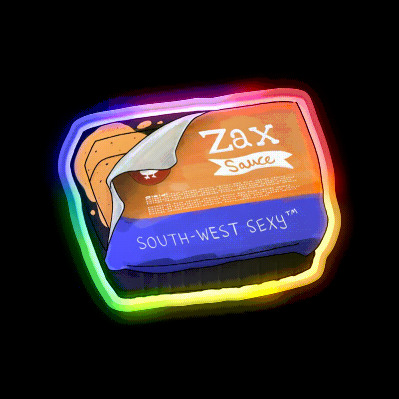 Southwest Sexy Zax Sauce Fast Food Led Neon Sign For Burger Place Rgb Color - LED neon sign close-up detail