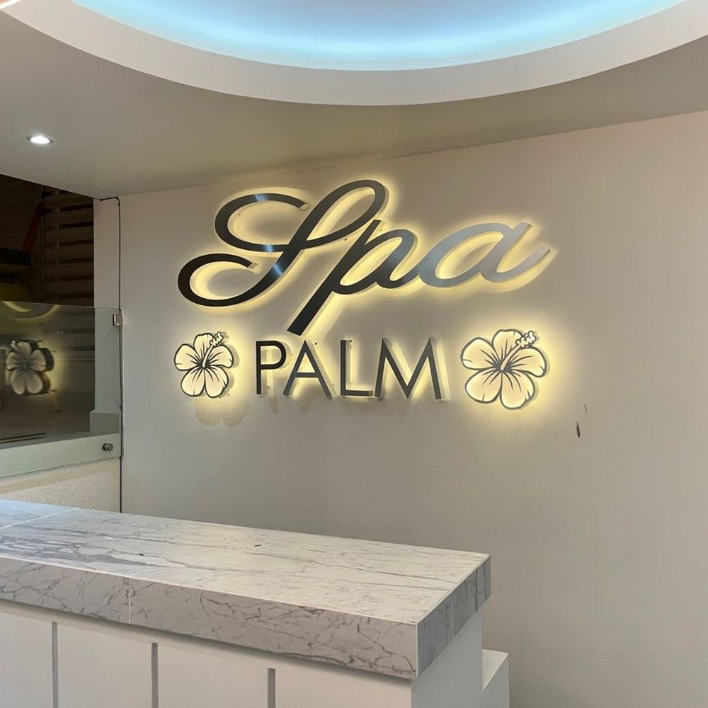 Spa Palm 3D Backlit Channel Letters Led Light Sign - Shineneon