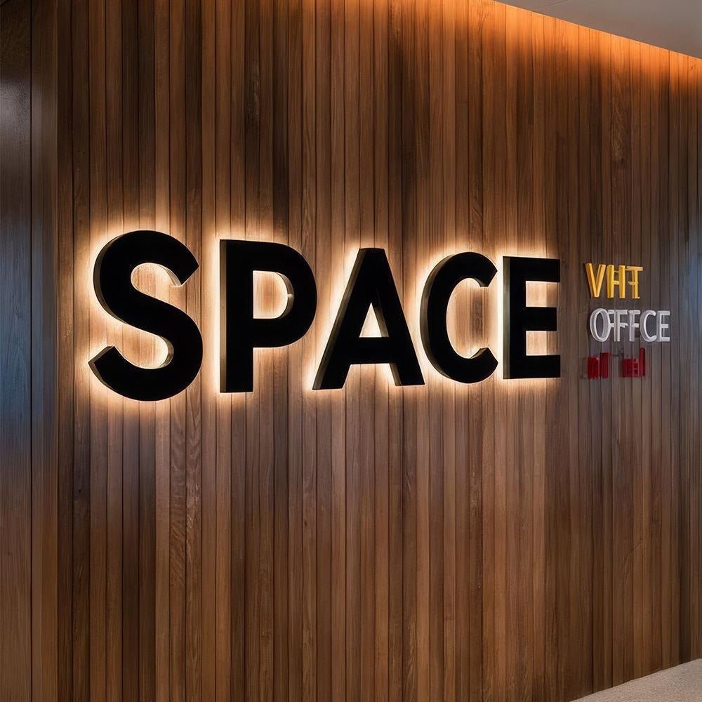 Space 3D Backlit Letters Business Metal Led Sign - Shineneon