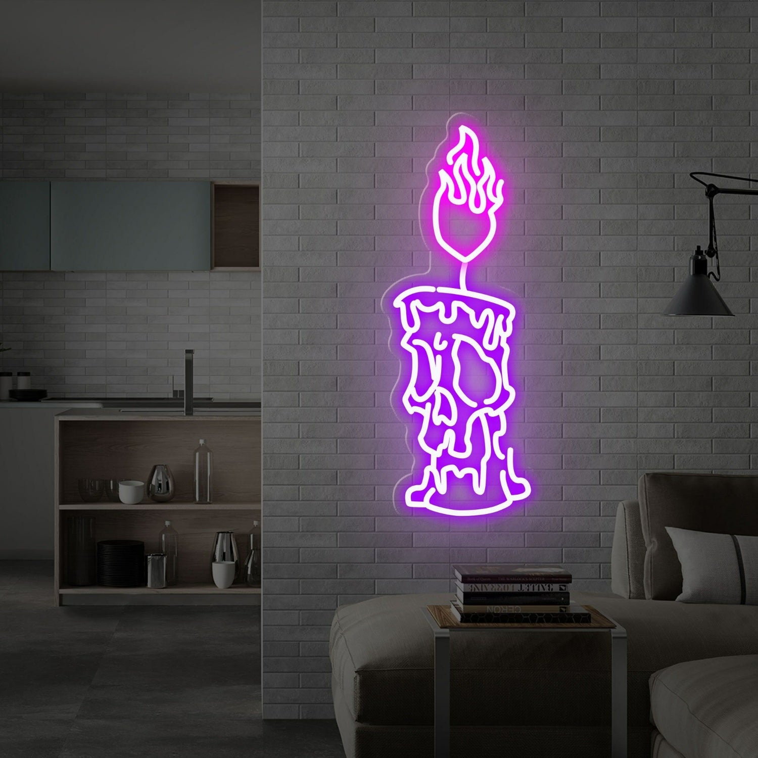 Space Candle On Fire Neon Sign | Shineneon