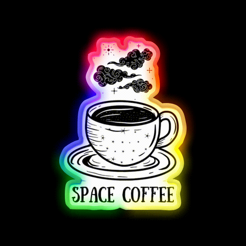 Space Coffee Cafe Led Neon Sign Espresso Bar Art Rgb Color