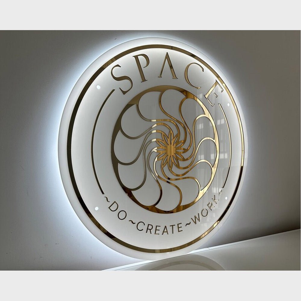 Space Do Creat Work Acrylic Business Logo Sign - Shineneon