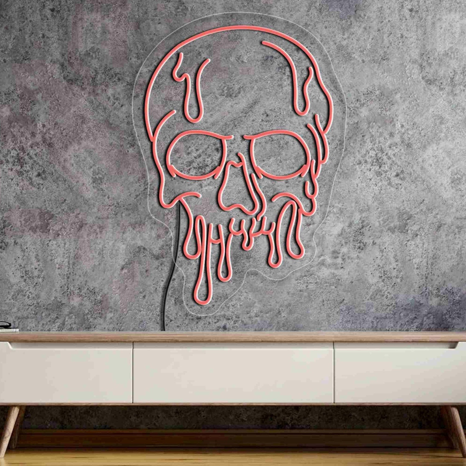 Space Dripping Skull Neon Sign Wall Art | Shineneon