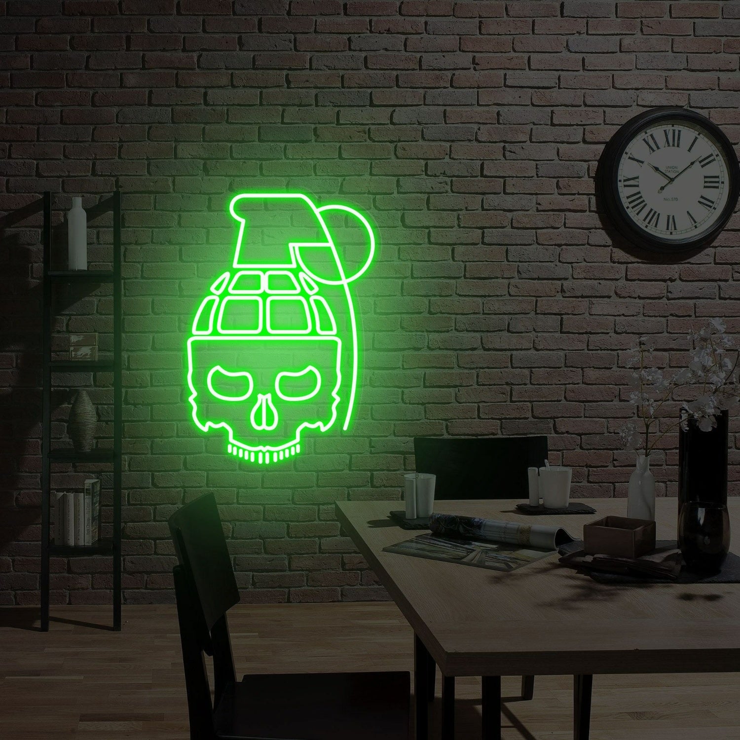 Space Pineapple Bomb Skull Led Neon Sign | Shineneon