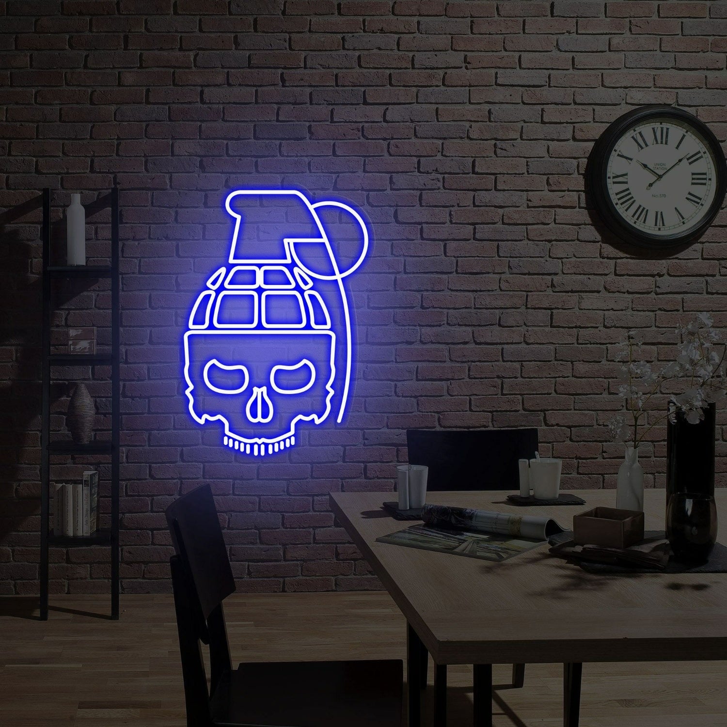 Space Pineapple Bomb Skull Led Neon Sign | Shineneon