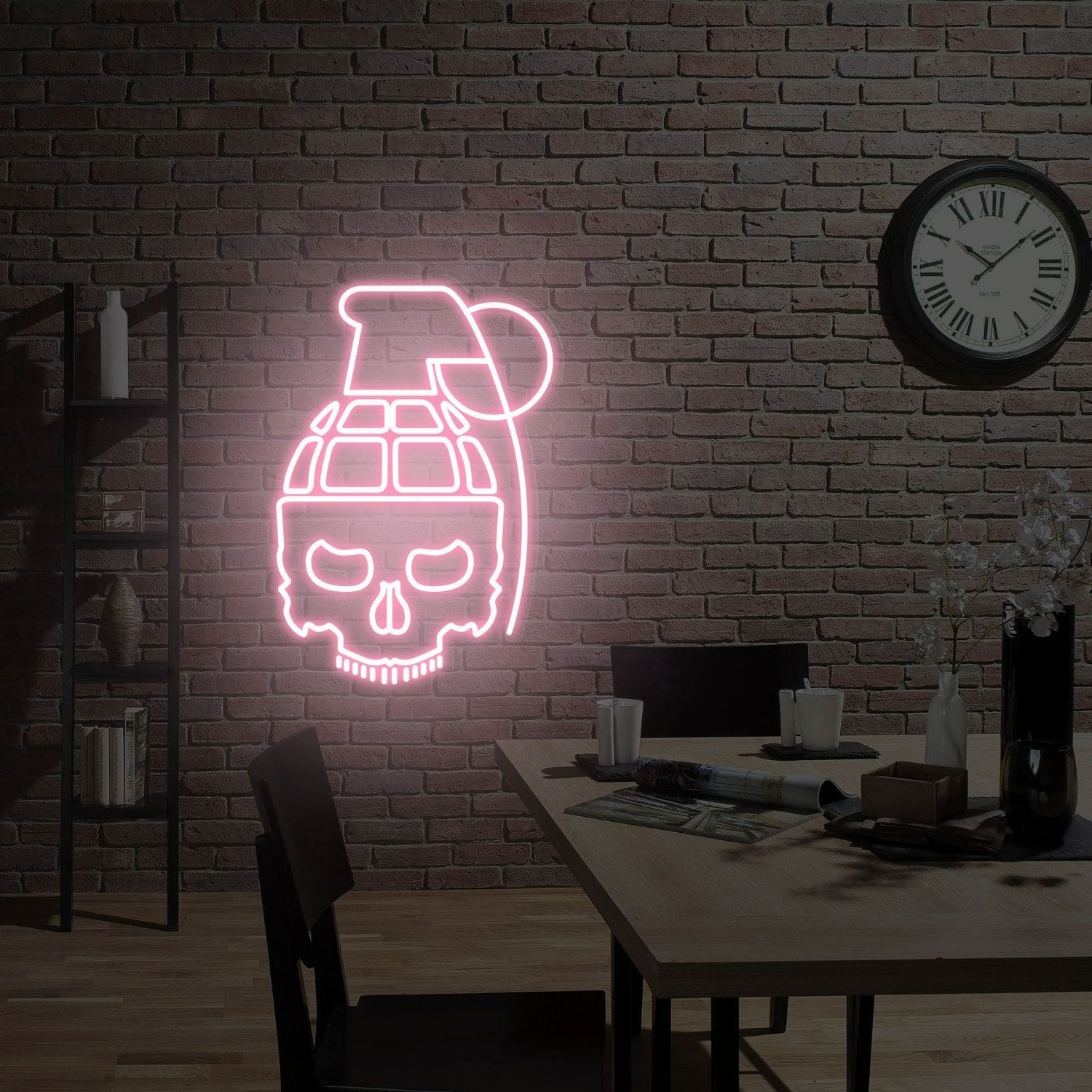 Space Pineapple Bomb Skull Led Neon Sign | Shineneon