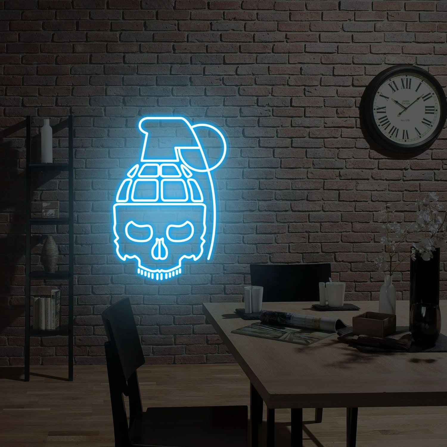 Space Pineapple Bomb Skull Led Neon Sign | Shineneon