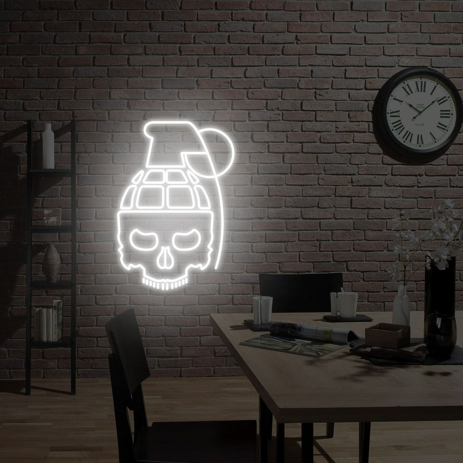 Space Pineapple Bomb Skull Led Neon Sign | Shineneon