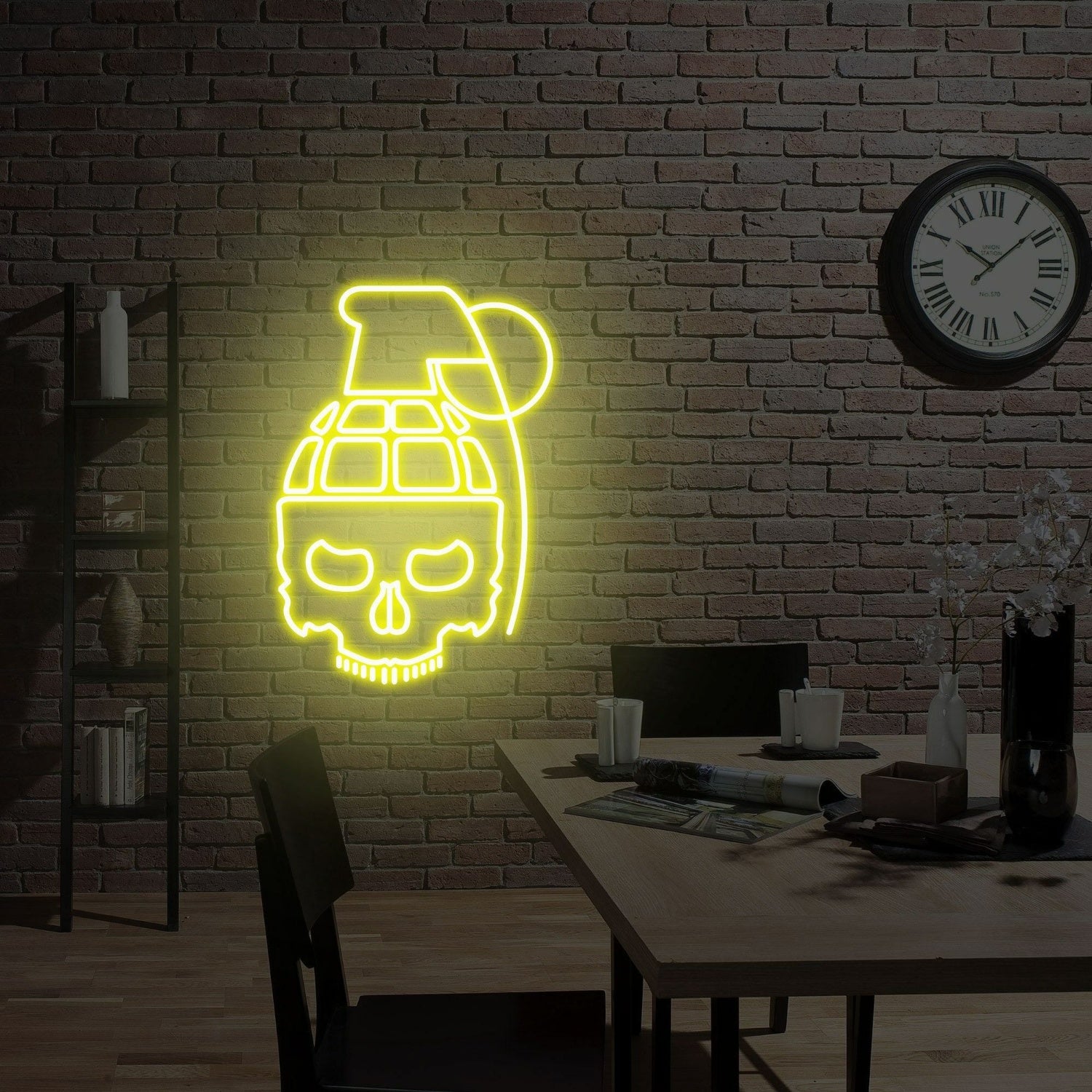 Space Pineapple Bomb Skull Led Neon Sign | Shineneon