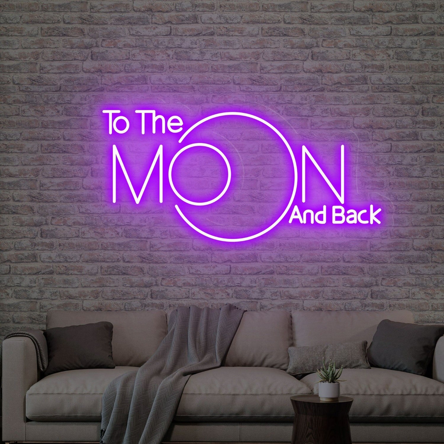 Space With To The Moon And Back Neon Sign Moon Decor | Shineneon