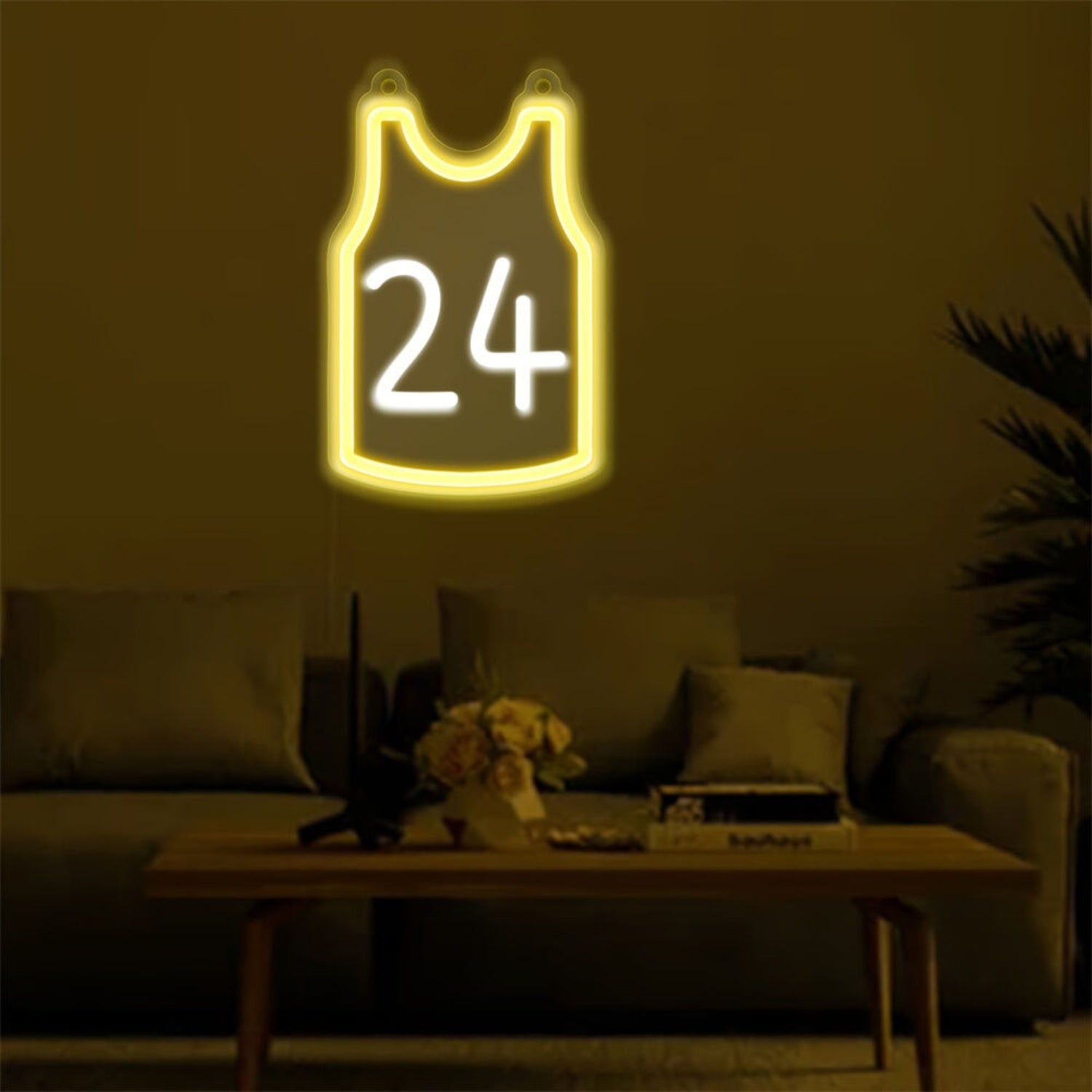 Space Yellow And White No 24 Led Neon Light For Home | Shineneon