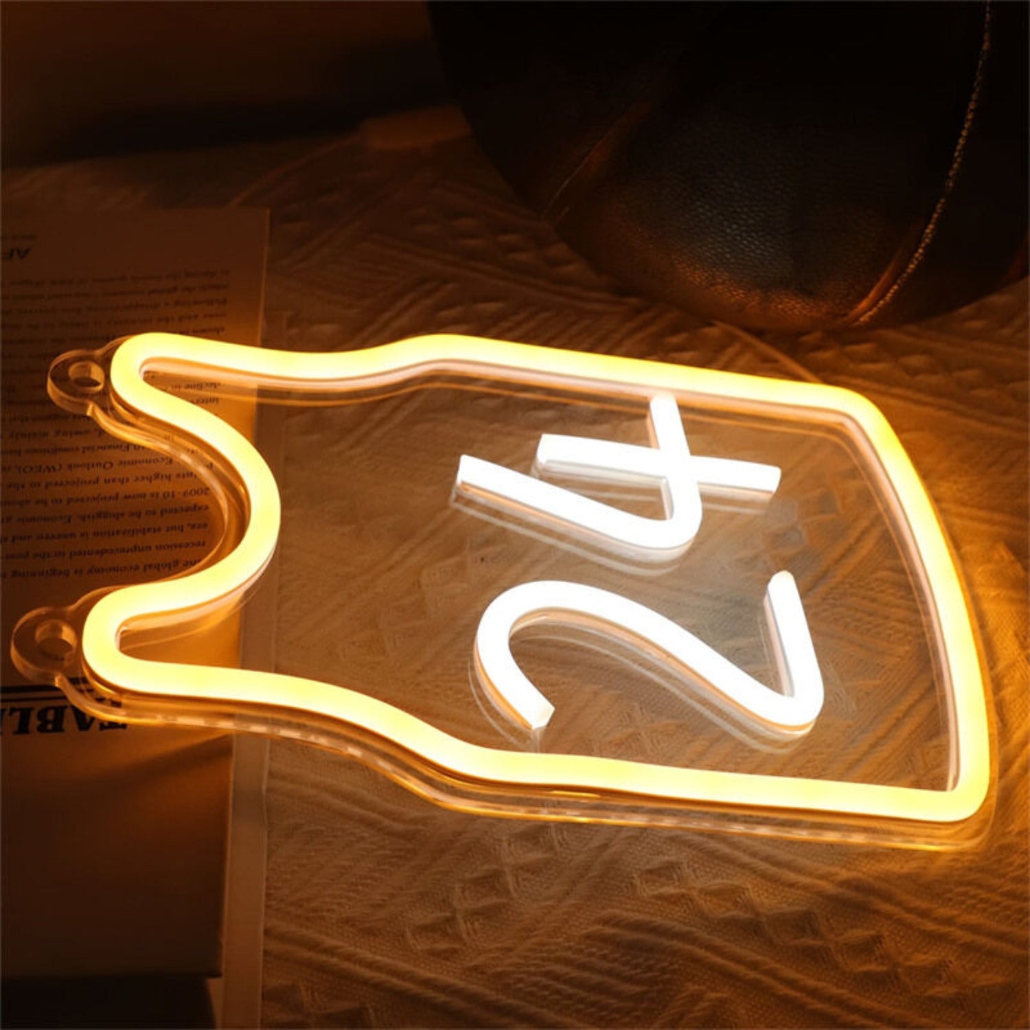 Space Yellow And White No 24 Led Neon Light For Home | Shineneon
