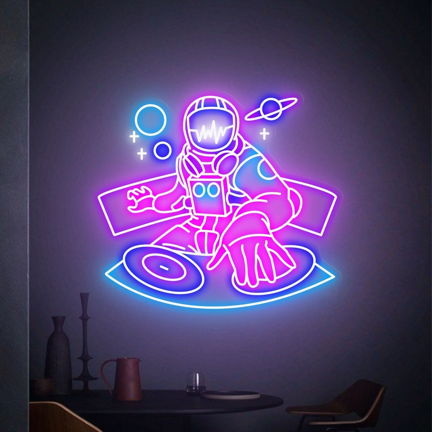 Spaceman Led Neon Sign Dj Astronaut Neon Light Sign Wall - Shineneon