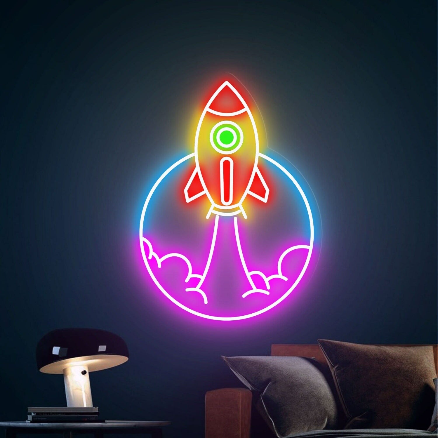 Spaceship Led Sign Rocket Led Neon Sign For Wal - Shineneon