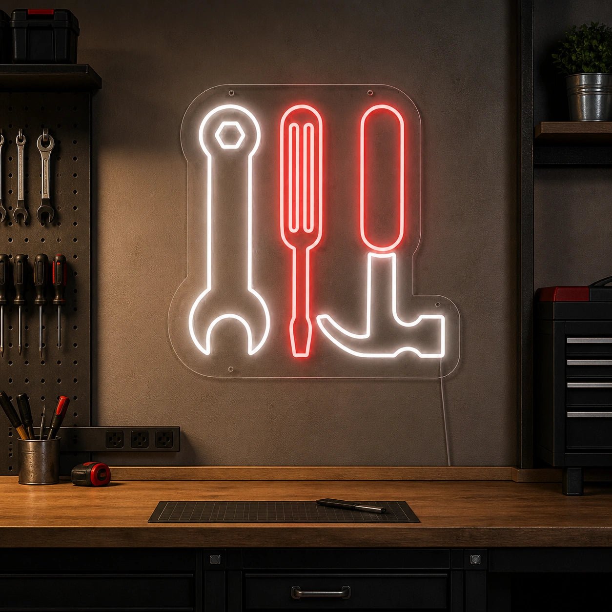 Spanner Hammer Screwdriver Vintage LED Neon Sign - Shineneon