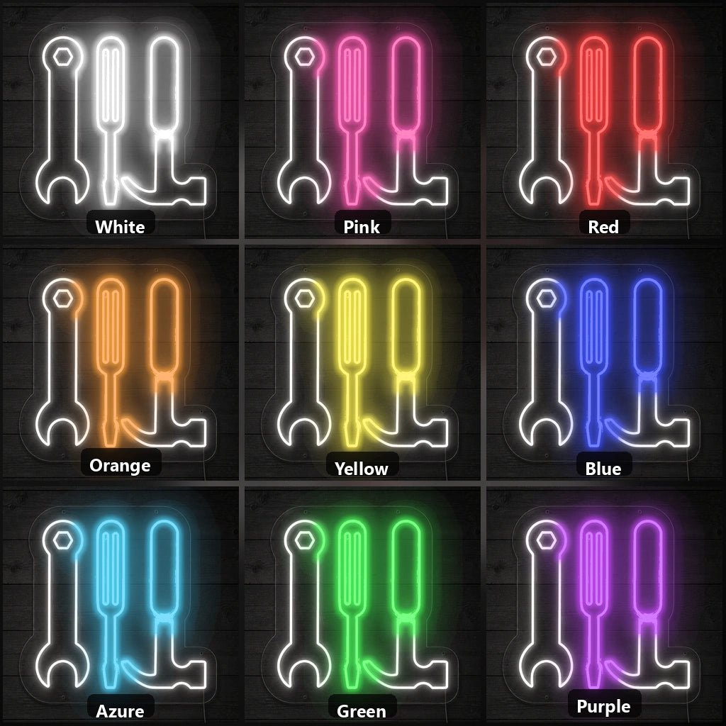 Spanner Hammer Screwdriver Vintage LED Neon Sign - Shineneon