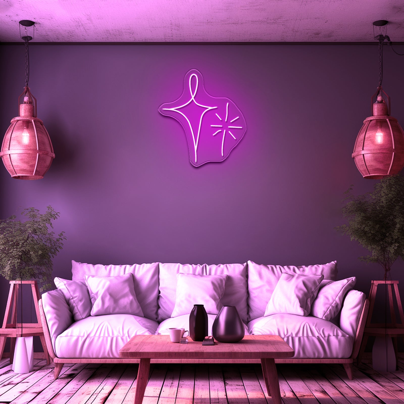 Sparkle Stars Artistic Neon Signs Wall Art Led Signs - Shineneon