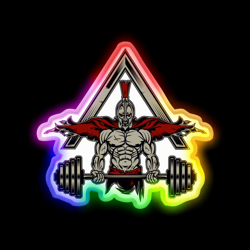 Spartan Bodybuilding Weight Lifter Gym Fitness Led Neon Sign Rgb Color