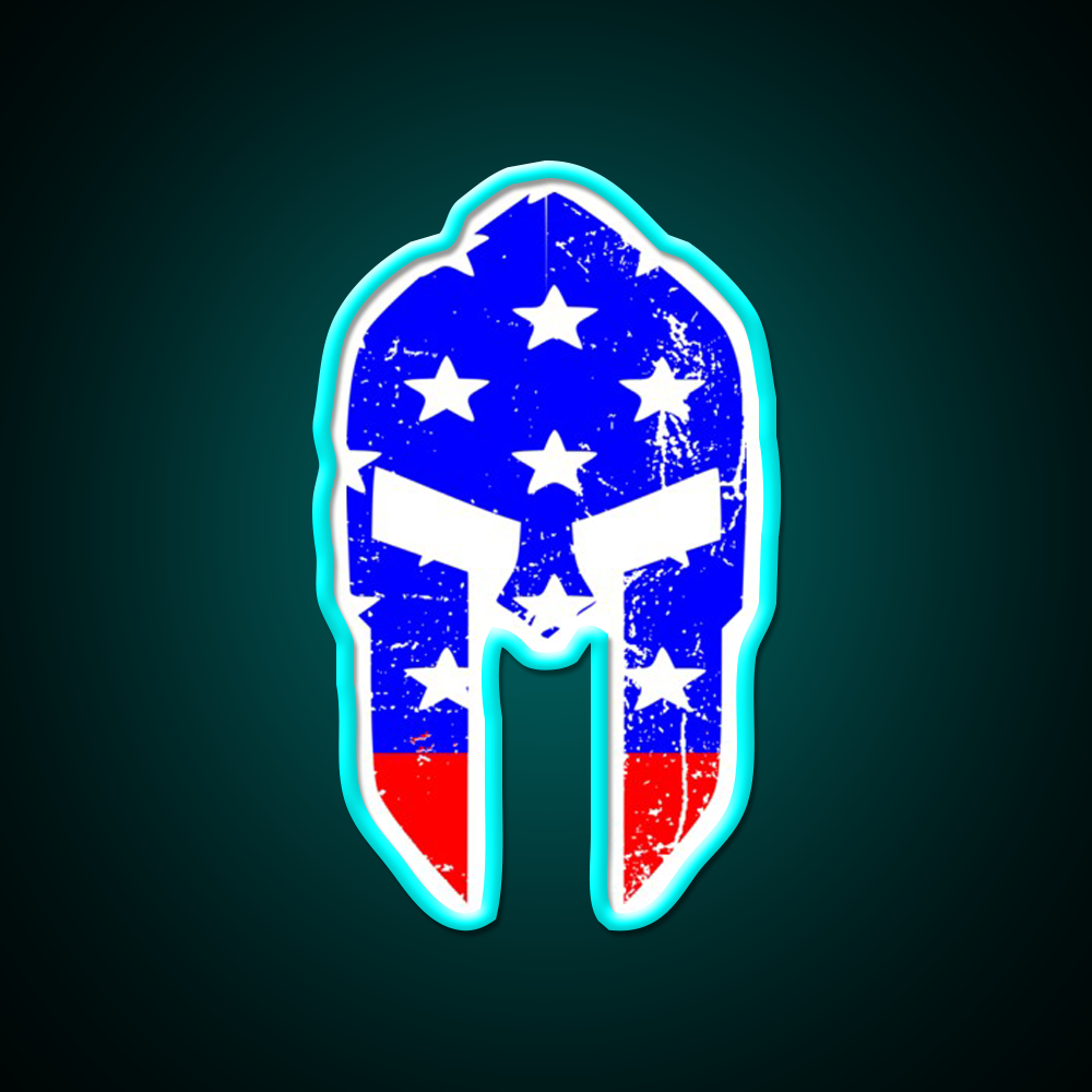 Spartan Helmet America Gym Fitness Led Neon Sign Rgb Color