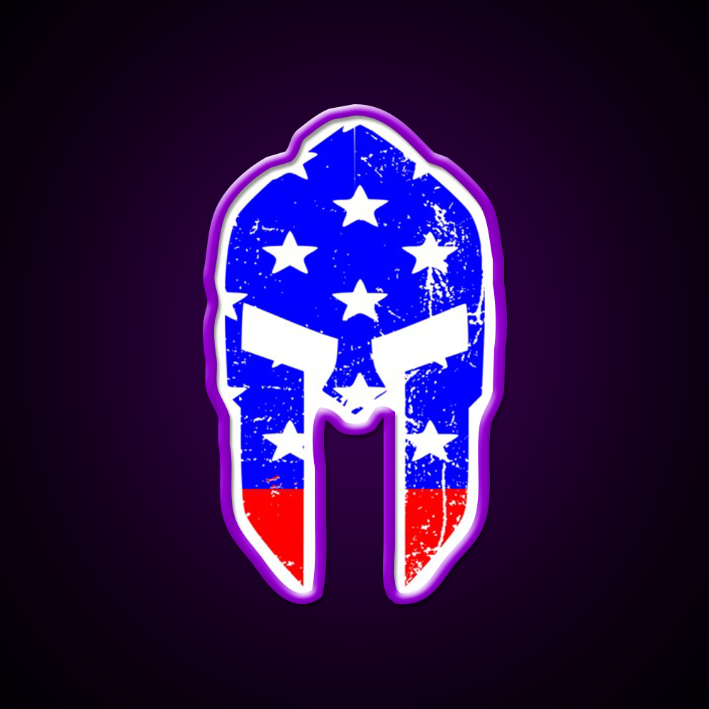 Spartan Helmet America Gym Fitness Led Neon Sign Rgb Color
