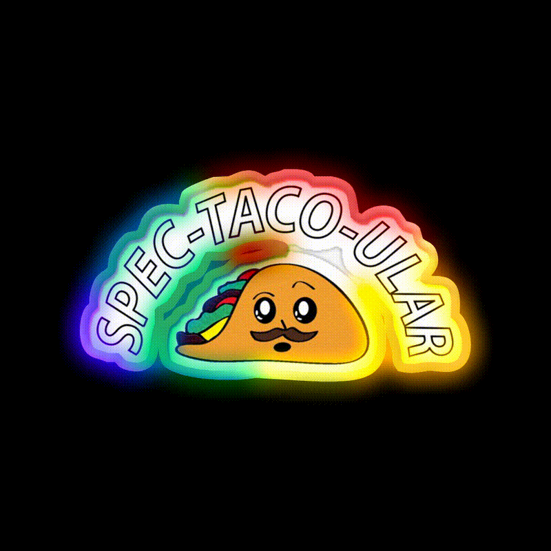 Spectacular Funny Taco Led Neon Sign Mexican Food Sign Rgb Color - LED neon sign close-up detail