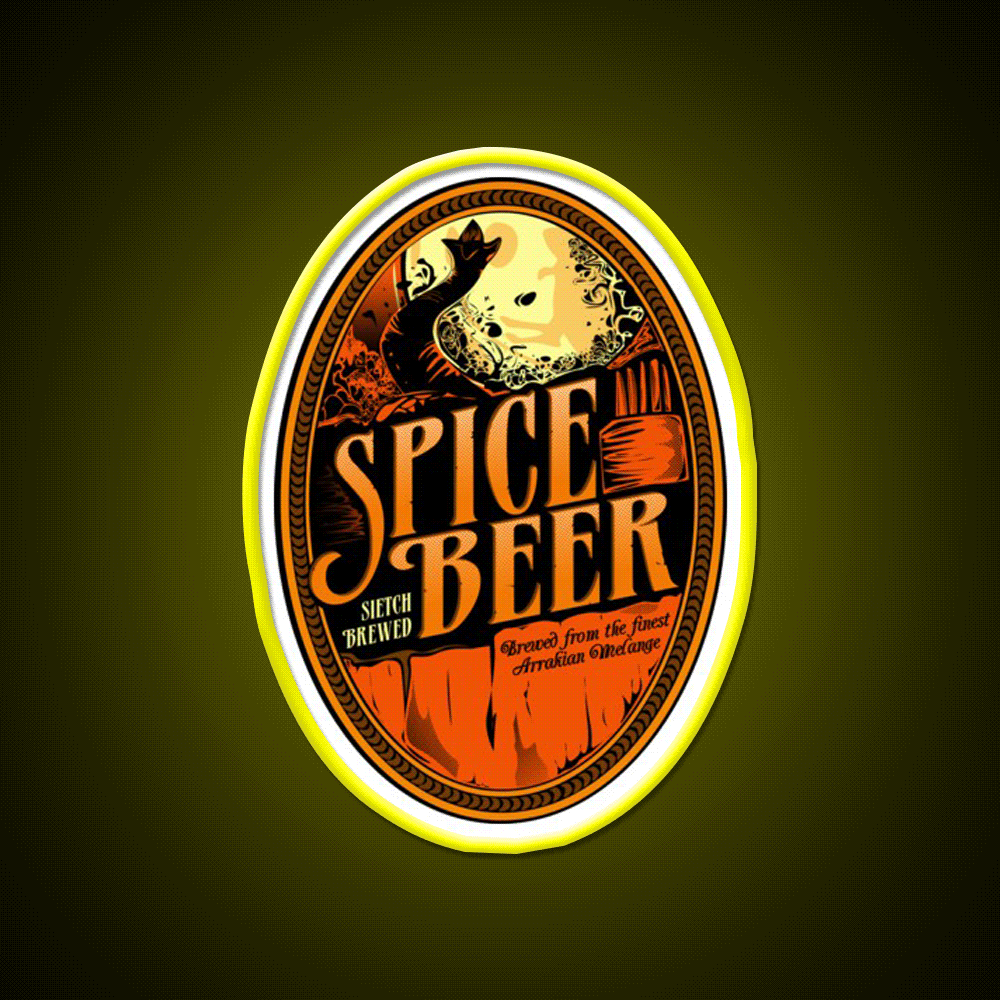 Spice Beer Label Beer Bar Decor Led Neon Sign Rgb Color - Custom LED neon sign front view