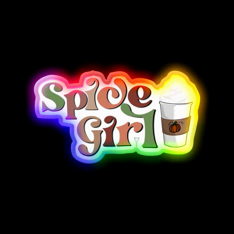 Spice Girl Psl Cafe Led Neon Sign Espresso Bar Art Rgb Color
