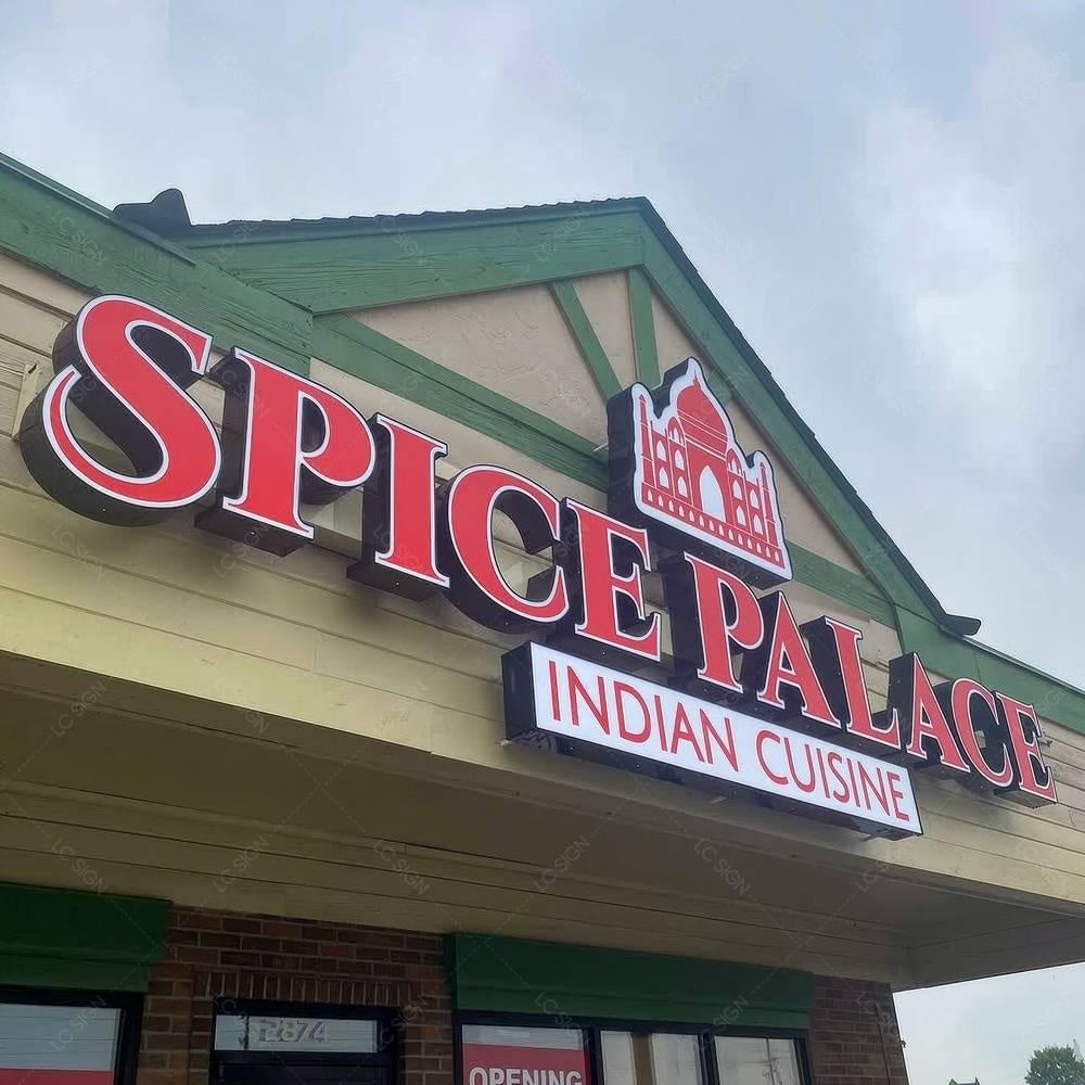 Spice Palace Indian Cuisine 3D Frontlit Letters Metal Led Sign