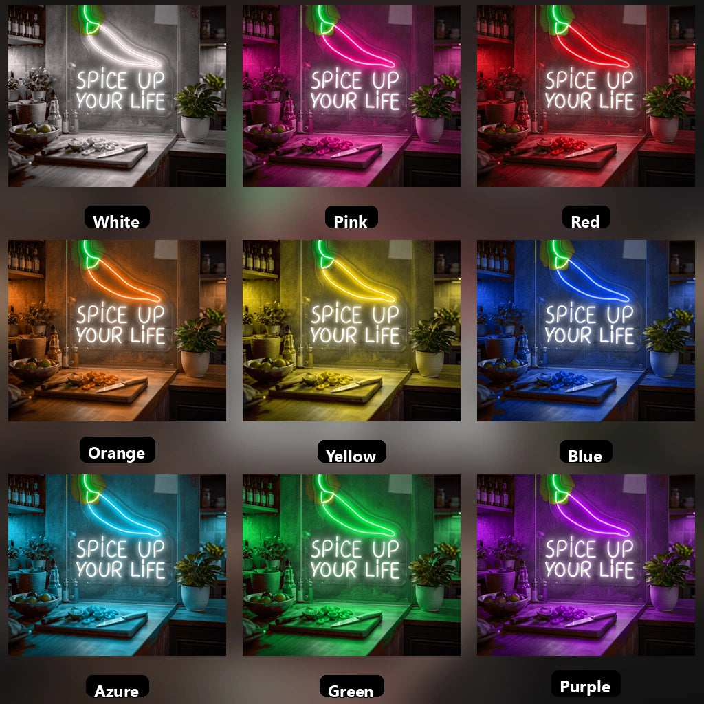 Spice Up Your Life LED Neon Sign - 05 Color Grid