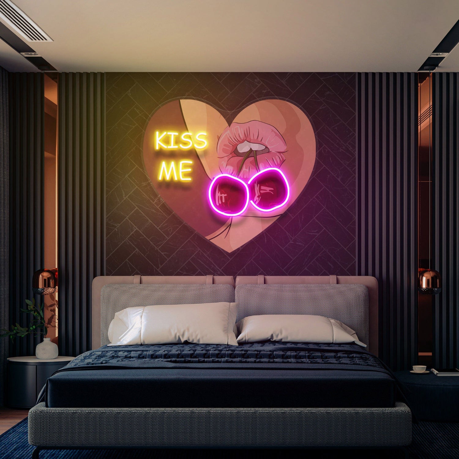 Spice Up Your Wedding Decor With The Kiss Me Led Uv Neon Sign | Shineneon
